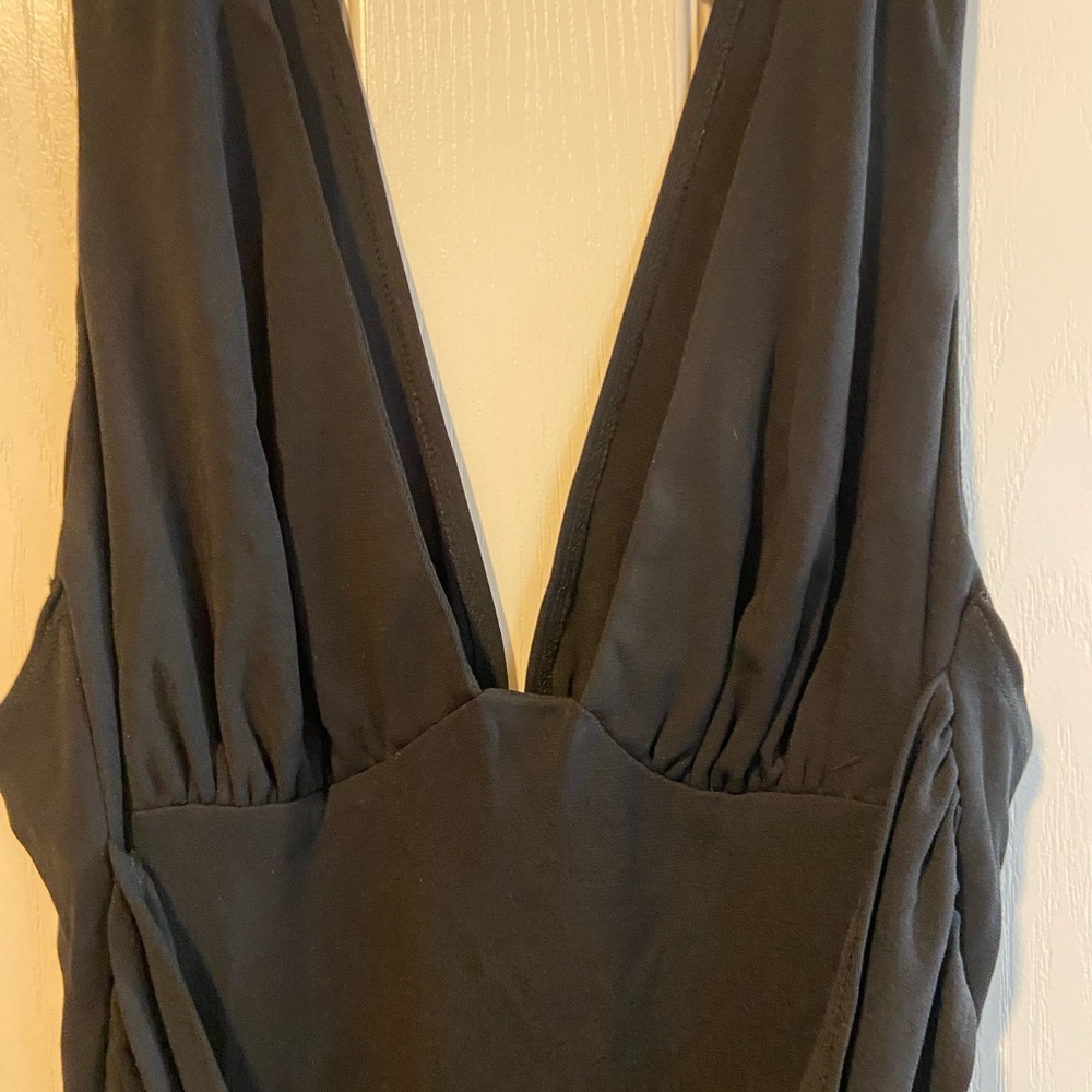 Allen B. By Allen Schwartz Black Deep V Dress - Picture 3 of 4